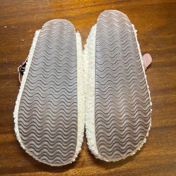 Sherpa Clogs Slippers Slides Close Toe Normcore Neutral Lounge Cozy Boho Size 11 - Picture 5 of 12
